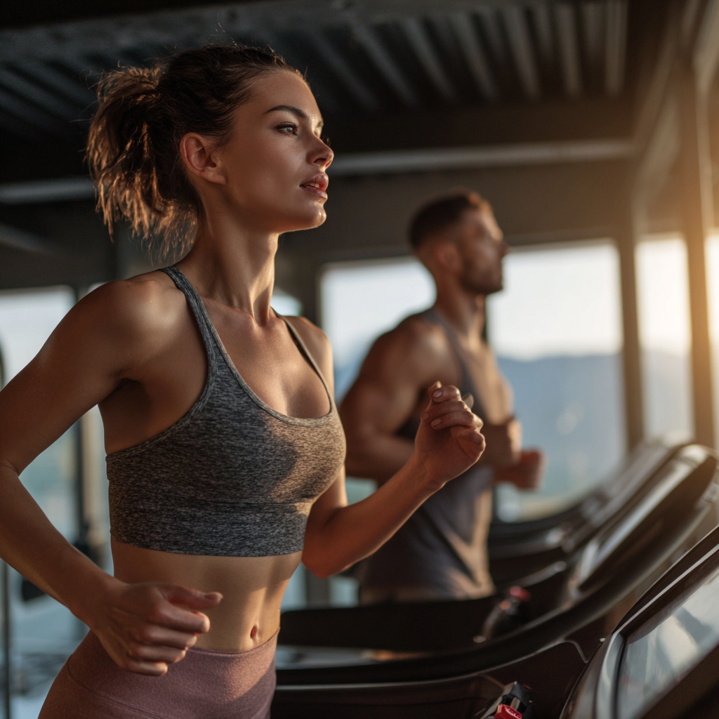 Aktívna žena pri cvičení na čerstvom vzduchu symbolizujúca vitalitu a pohyblivosť